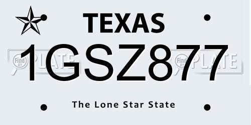 1GSZ877 Texas License Plate