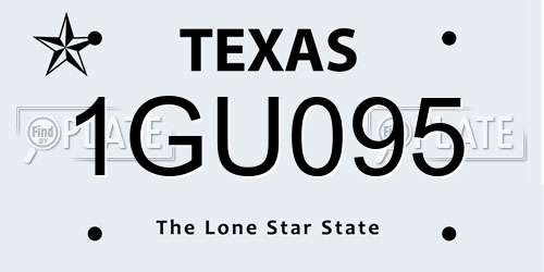 1GU095 Texas License Plate