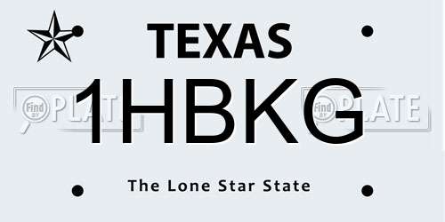 1HBKG Texas License Plate