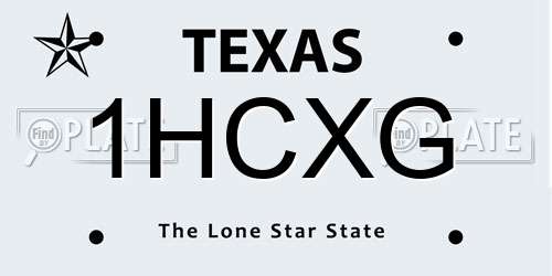 1HCXG Texas License Plate
