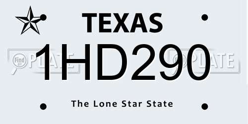 1HD290 Texas License Plate