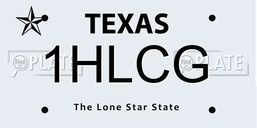 1HLCG Texas License Plate