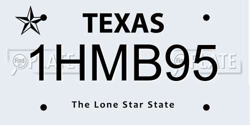 1HMB95 Texas License Plate