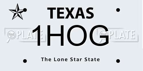 1HOG Texas License Plate