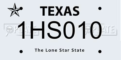 1HS010 Texas License Plate