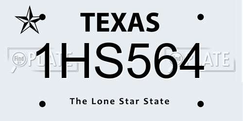 1HS564 Texas License Plate