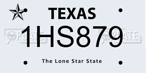 1HS879 Texas License Plate