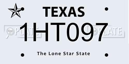 1HT097 Texas License Plate