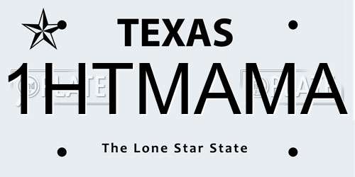 1HTMAMA Texas License Plate