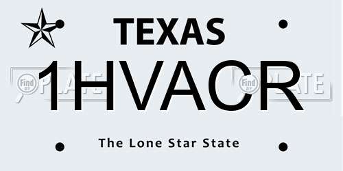 1HVACR Texas License Plate