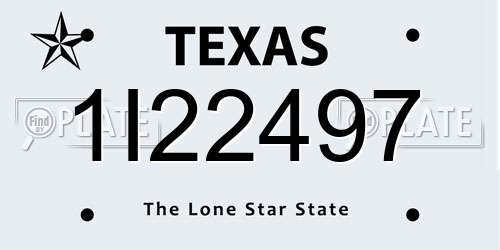 1I22497 Texas License Plate