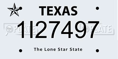 1I27497 Texas License Plate