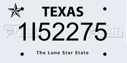 1I52275 Texas License Plate