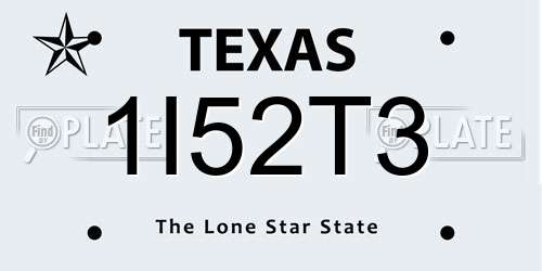 1I52T3 Texas License Plate