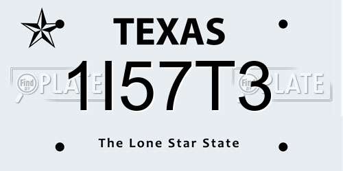 1I57T3 Texas License Plate
