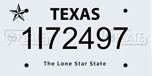 1I72497 Texas License Plate