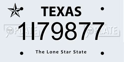 1I79877 Texas License Plate