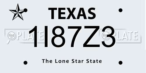 1I87Z3 Texas License Plate