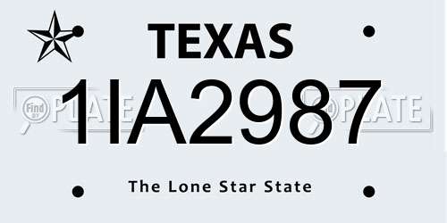 1IA2987 Texas License Plate