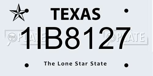 1IB8127 Texas License Plate
