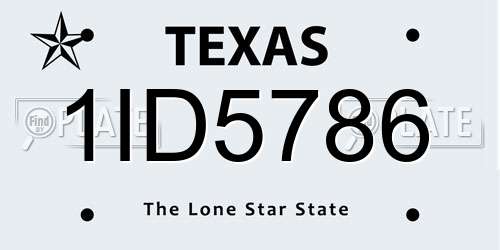 1ID5786 Texas License Plate