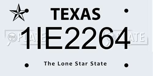 1IE2264 Texas License Plate