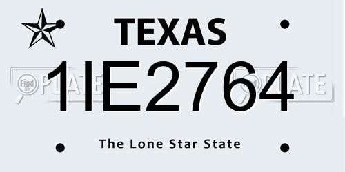 1IE2764 Texas License Plate