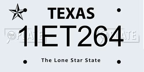 1IET264 Texas License Plate