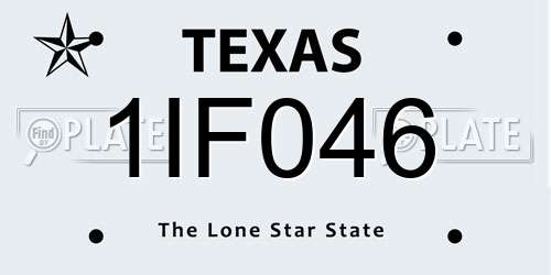1IF046 Texas License Plate