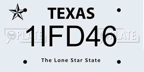 1IFD46 Texas License Plate