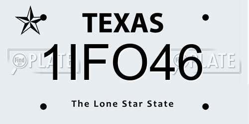 1IFO46 Texas License Plate