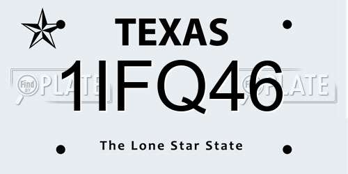 1IFQ46 Texas License Plate