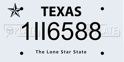 1II6588 Texas License Plate