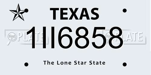 1II6858 Texas License Plate
