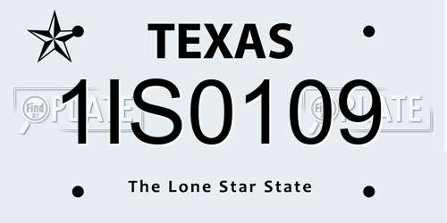 1IS0109 Texas License Plate