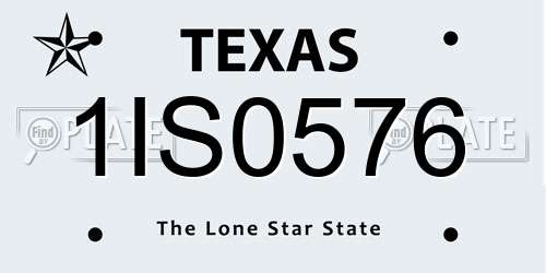 1IS0576 Texas License Plate