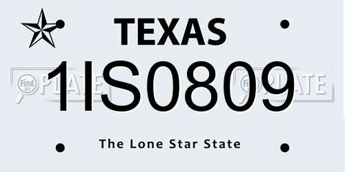 1IS0809 Texas License Plate