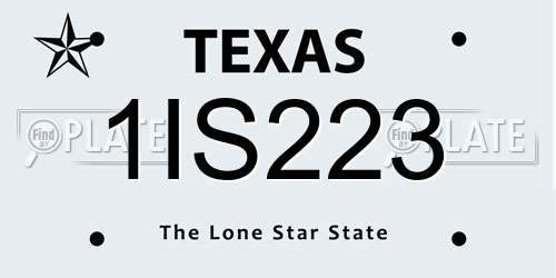 1IS223 Texas License Plate
