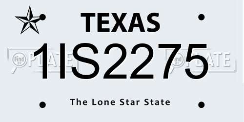 1IS2275 Texas License Plate