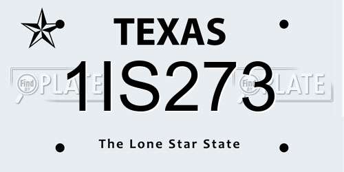 1IS273 Texas License Plate