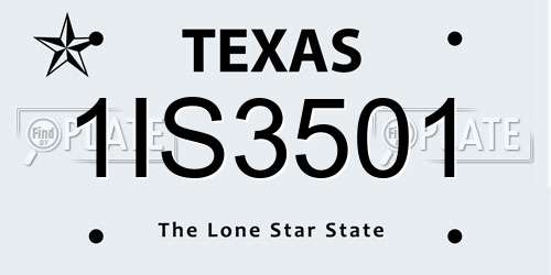 1IS3501 Texas License Plate