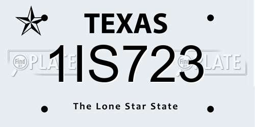 1IS723 Texas License Plate