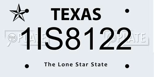 1IS8122 Texas License Plate