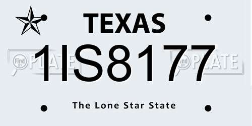 1IS8177 Texas License Plate