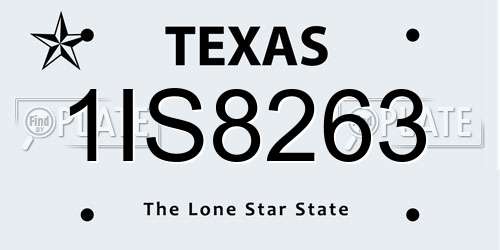 1IS8263 Texas License Plate