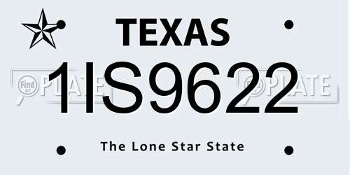 1IS9622 Texas License Plate