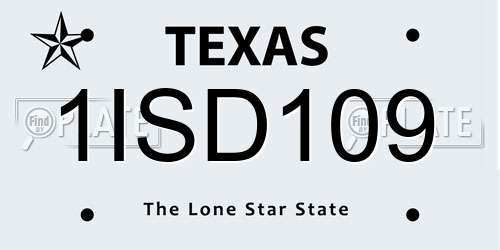 1ISD109 Texas License Plate
