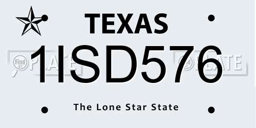 1ISD576 Texas License Plate