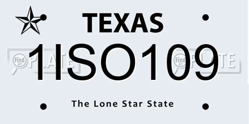 1ISO109 Texas License Plate