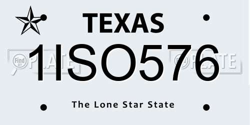 1ISO576 Texas License Plate